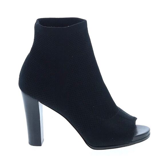 Via Spiga Womens Black Stretch Knit Open Toe Block Heel Sock Boot Sz EU 39/US 9 - Picture 1 of 7